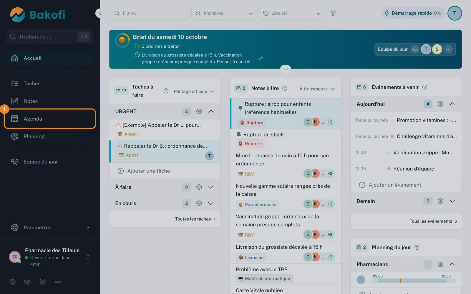 Étape 1 : Ouvrez Agenda