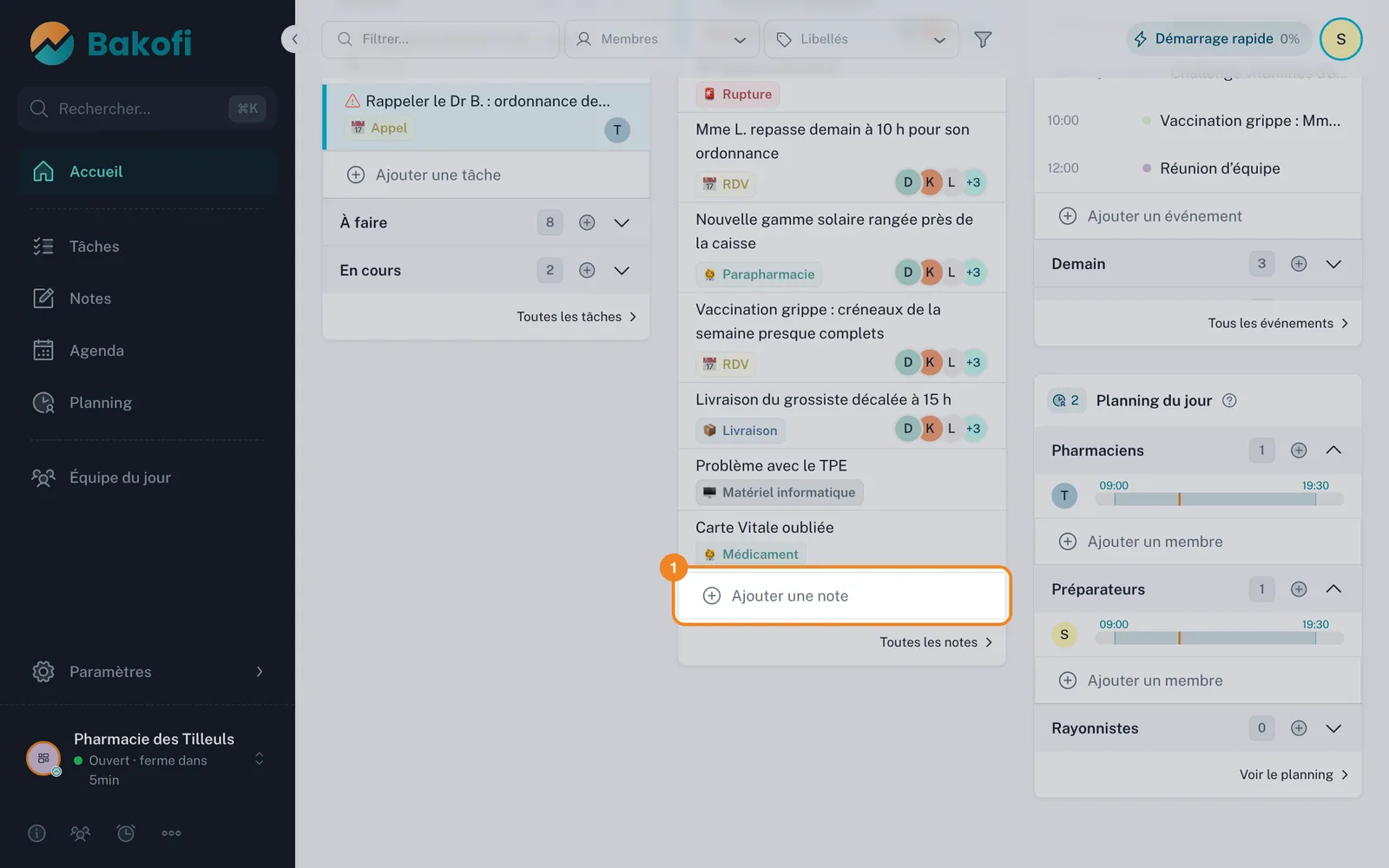 Étape 1 : Cliquez sur Ajouter une note
