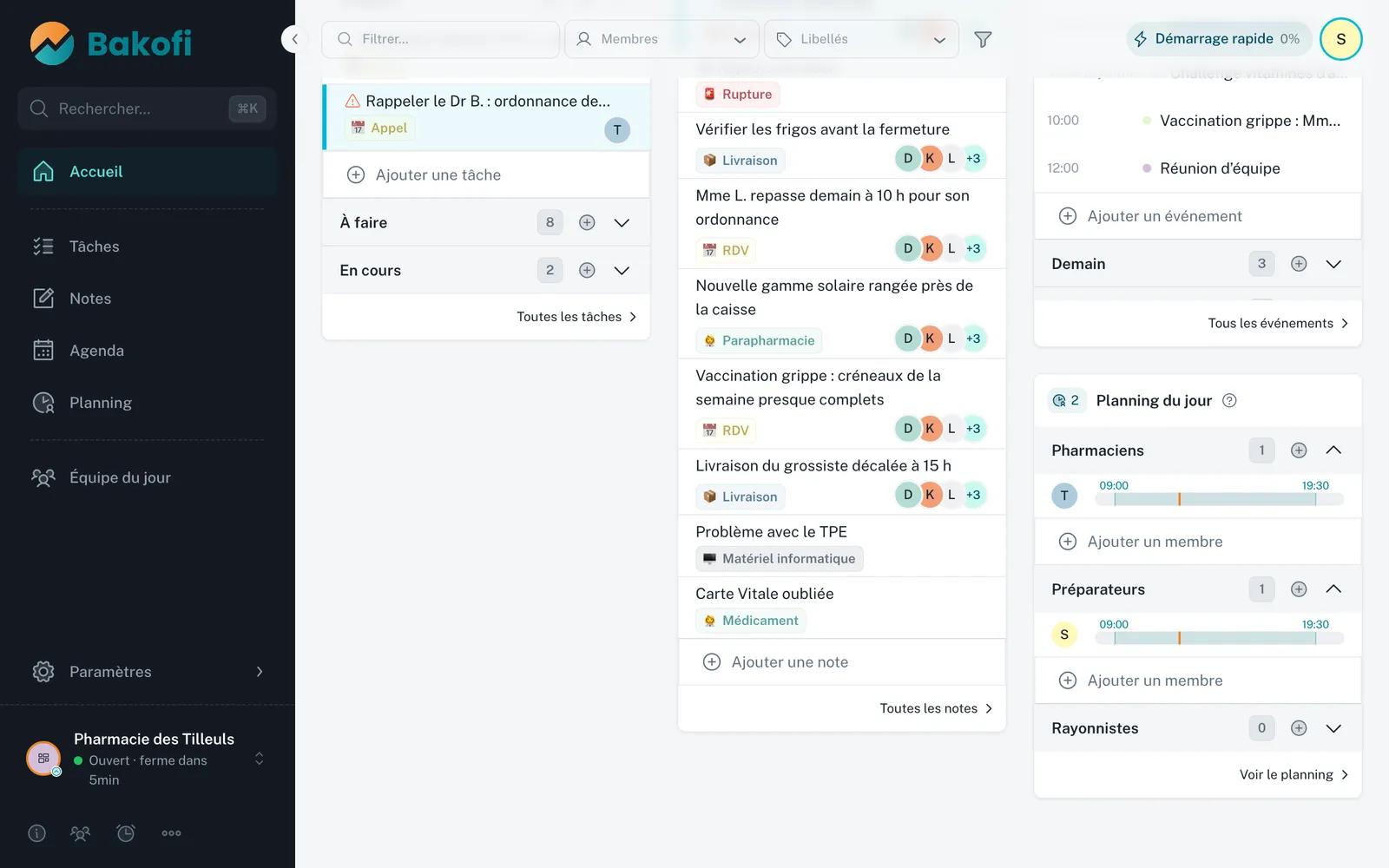 Étape 7 : La transmission apparaît dans les notes à lire de toute l’équipe