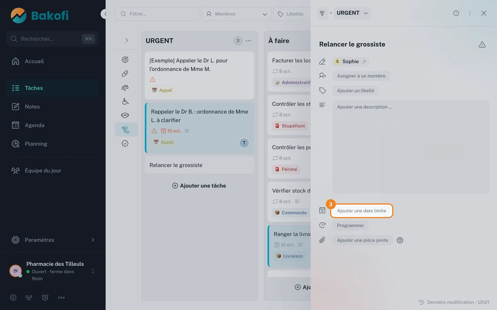 Étape 3 : Cliquez sur Ajouter une date limite