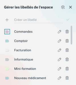 Gestion libelles-couleur